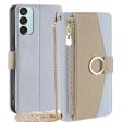 Samsung Galaxy M15 vegan leather purse-case - Blue Online Sale