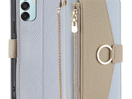 Samsung Galaxy M15 vegan leather purse-case - Blue Online Sale