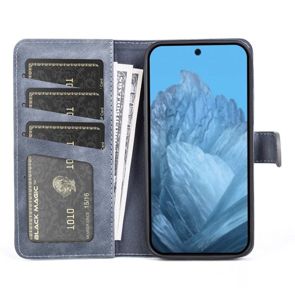 Two-color Google Pixel 9 leather flip case - Blue For Discount