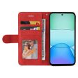 Textured Xiaomi Redmi 13 leather case with strap - Red Supply