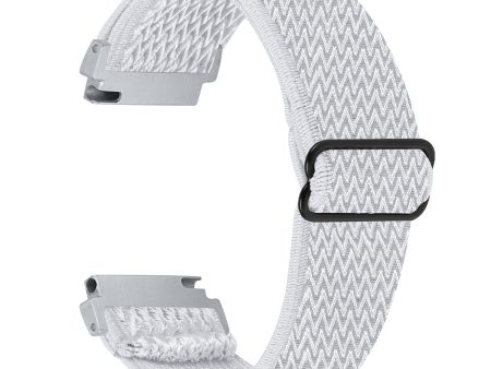 For Verizon Gizmo Watch 1 Wavy Pattern Elastic Wrist Band Woven Nylon Watch Strap - White For Discount