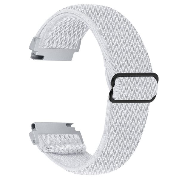 For Verizon Gizmo Watch 1 Wavy Pattern Elastic Wrist Band Woven Nylon Watch Strap - White For Discount