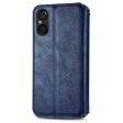 Sony Xperia 5 V leather case with a stylish rhombus imprint - Blue Discount