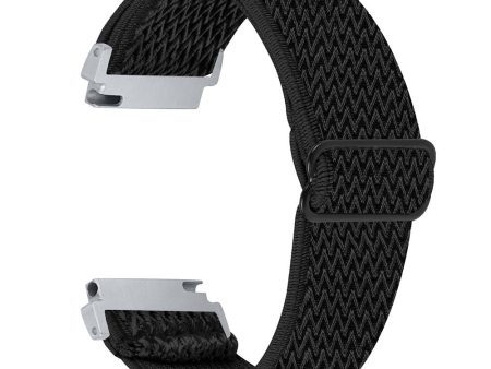 For Verizon GizmoWatch 2 Elastic Wrist Band Nylon Watch Strap Wavy Pattern Design - Black For Discount