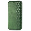 Samsung Galaxy A05s leather case with a stylish rhombus imprint - Green Online now