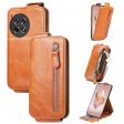 Vertical OnePlus Ace 3   OnePlus 12R flip phone case with zipper - Brown Online