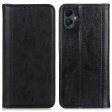 Samsung Galaxy A06 genuine leather case with magnetic closure - Black For Discount