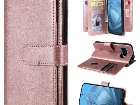 10-slot Google Pixel 9   Google Pixel 9 Pro wallet case - Rose Gold Fashion