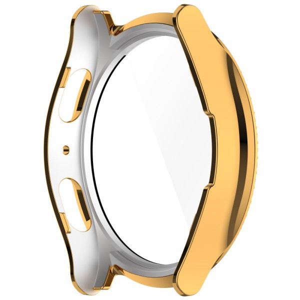 Samsung Galaxy Watch7 40mm Case Electroplating Hard Bump Resistant Watch Case Cover with Tempered Glass Film - Gold For Cheap