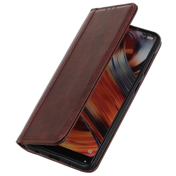 Samsung Galaxy A06 genuine leather case with magnetic closure - Brown Online Hot Sale