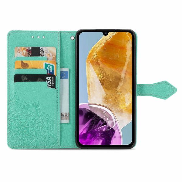 Mandala Samsung Galaxy M15 leather case - Mint Green Fashion