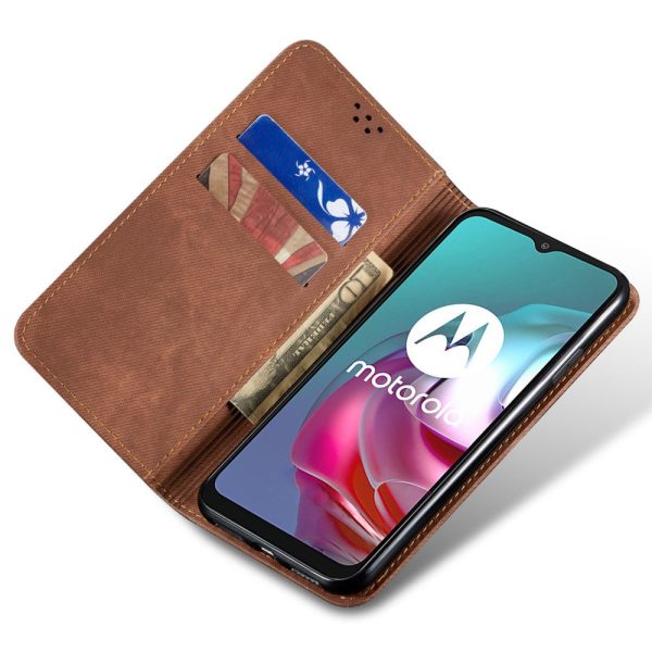 Jeans Motorola Moto G85 flip case - Coffee Online