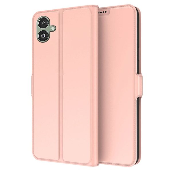 Smooth and thin premium Samsung Galaxy A06 leather case - Rose Gold Hot on Sale