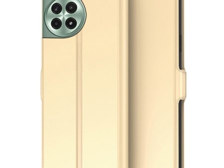 Smooth and thin premium OnePlus Ace 3 Pro leather case - Gold Hot on Sale