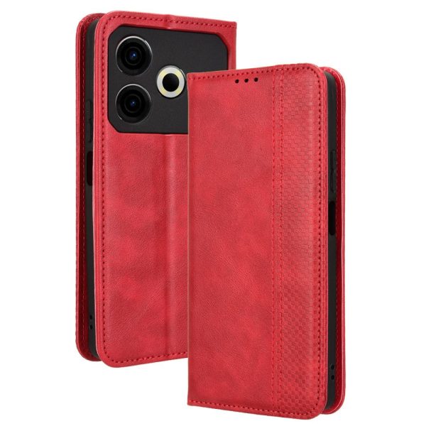 Bofink Vintage Tecno Pova 6 Neo leather case - Red Fashion