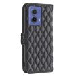 Rhombus pattern matte Motorola Moto G85 flip case - Black Supply