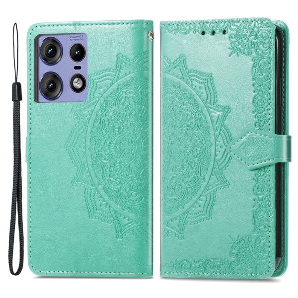 Mandala Motorola Edge 50 Pro leather case - Green For Discount