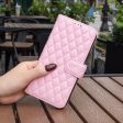 Rhombus pattern matte iPhone 16 flip case - Pink on Sale