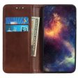 Wallet-style genuine leather Motorola Moto G64 flipcase - Coffee For Sale