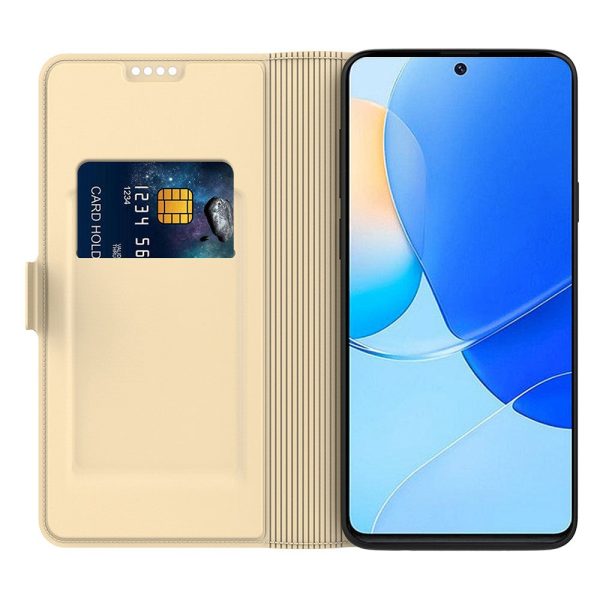 Smooth and thin premium Honor 200 leather case - Gold For Sale