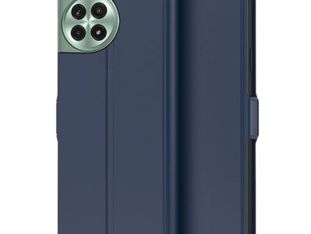 Smooth and thin premium OnePlus Ace 3 Pro leather case - Blue For Sale