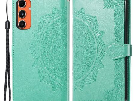 Mandala Samsung Galaxy M55   Samsung Galaxy F55   C55 leather case - Green Discount