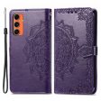 Mandala Samsung Galaxy M55   Samsung Galaxy F55   C55 leather case - Purple Fashion