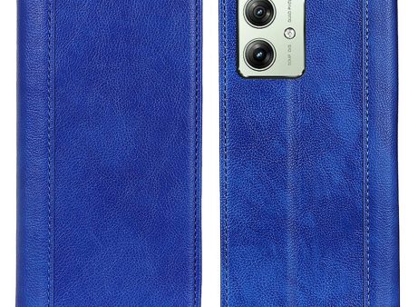 Motorola Moto G64   Motorola Moto G54 Power genuine leather case with magnetic closure - Blue Cheap