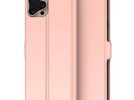 Smooth and thin premium iPhone 16 Pro leather case - Rose Gold For Cheap