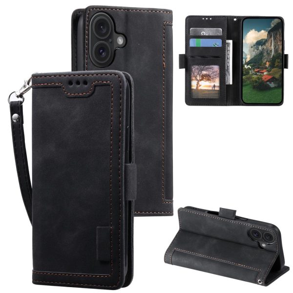 Surburbian iPhone 16 Plus leather flip case - Black Online now