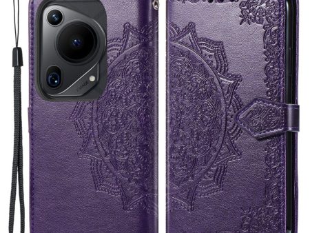 Mandala Huawei Pura 70 Ultra leather case - Purple Hot on Sale