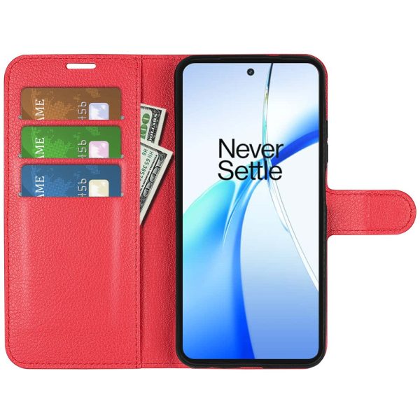 Classic OnePlus Ace 3V flip case - Red Fashion