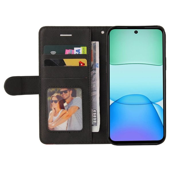 Textured Xiaomi Redmi 13 leather case with strap - Black For Discount