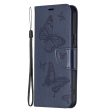 Butterfly iPhone 16 Plus Leather Case - Dark Blue For Cheap