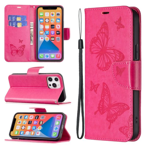 Butterfly iPhone 16 Leather Case - Rose Discount