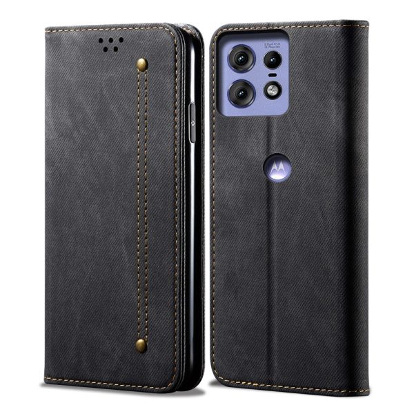 Jeans Motorola Edge 50 Pro flip case - Black Online now