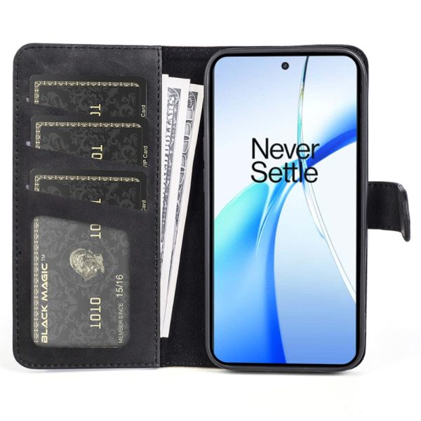 Two-color OnePlus Ace 3V leather flip case - Black Online Hot Sale