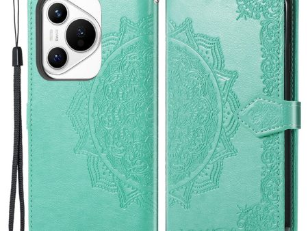 Mandala Huawei Pura 70 leather case - Green Hot on Sale