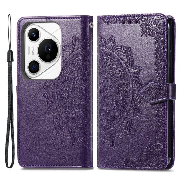 Mandala Huawei Pura 70 Pro   Huawei Pura 70 Pro Plus leather case - Purple Discount