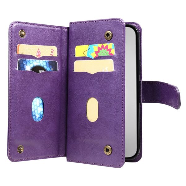 10-slot iPhone 16 Pro Max wallet case - Purple Online Sale