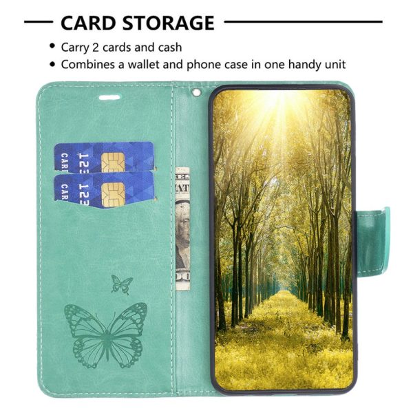 Butterfly iPhone 16 Leather Case - Green Online Hot Sale