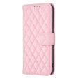 Rhombus pattern matte Motorola Moto G85 flip case - Pink Supply