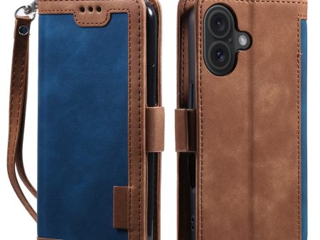 Surburbian iPhone 16 Plus leather flip case - Blue For Cheap