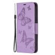 Butterfly iPhone 16 Plus Leather Case - Purple For Sale