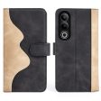 Two-color OnePlus Ace 3V leather flip case - Black Online Hot Sale