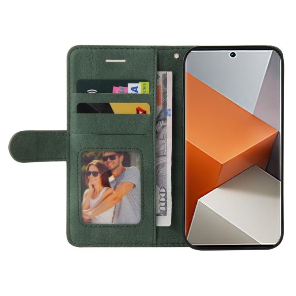 Textured Xiaomi Redmi Note 13 Pro Plus leather case with strap - Green Online Hot Sale