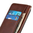 Wallet-style genuine leather Motorola Moto G64 flipcase - Coffee For Sale