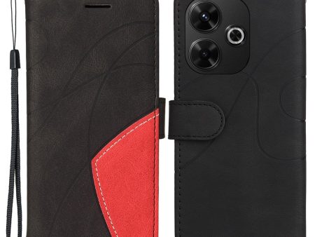 Textured Xiaomi Redmi 13 leather case with strap - Black For Discount