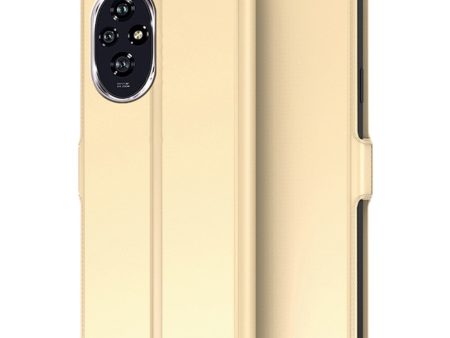 Smooth and thin premium Honor 200 leather case - Gold For Sale