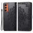 Mandala Samsung Galaxy M55   Samsung Galaxy F55   C55 leather case - Black Sale